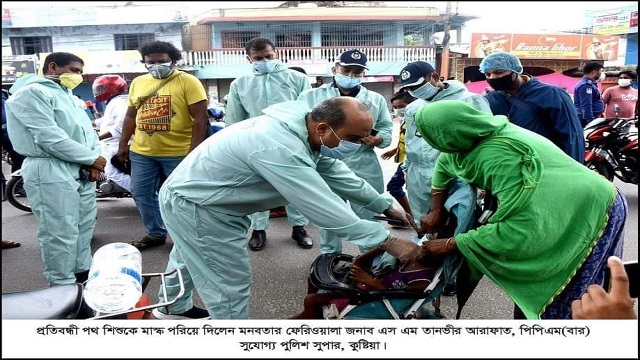 অসহায় প্রতিবন্ধী শিশুর পাশে দাঁড়ালেন কুষ্টিয়া জেলা পুলিশের পুলিশ সুপার